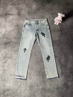 Gifts High Version Ch Cross Embroidery, Old Graffiti Couple Denim Trousers,