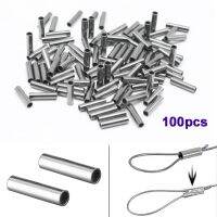 100pcs Round Stainless Steel Fishing Tube Fishing Wire Pipe Crimp Sleeves Connector Fishing Line Accessories Tool Accessories