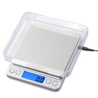 Mini Electronic Kitchen Scale 0.1g Precision postal Food Diet scale for Cooking Baking Measure Tools with 2 trays silver amp; gold