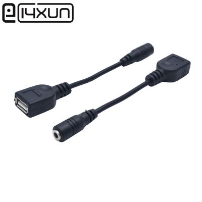 1pcs USB 2.0 Female jack to 3.5*1.35mm Female Socket with 12cm Copper Wire DC Power Cable Charger Connector Adapter  Wires Leads Adapters