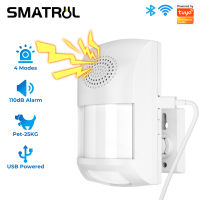 SMATRUL Tuya Smart WiFi PIR Motion Sensor Usb Home Burglar System Detector Alarm Pet ภูมิคุ้มกัน APP รีโมทคอนโทรลจับเวลาสำหรับ Google Home Alexa