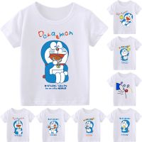 Blue Doraemon Printed T Shirt Kids Tshirt Children T-Shirt Cute T-Shirt Boys Girls Short Sleeved Shirt