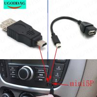 USB A Female to Mini USB B Male Cable Adapter 5P OTG V3 Port Data Cable For Car Audio Tablet