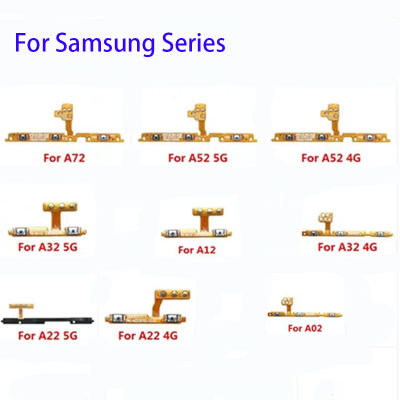 ปุ่มปรับระดับเสียงปุ่มเปิดปิดสายเคเบิ้ลยืดหยุ่นสำหรับ Samsung Galaxy A02 A12 A22 A32 A42 A52 4กรัม5กรัม A72อะไหล่สายเคเบิล