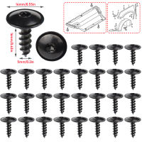 30ชิ้น5มิลลิเมตรสีดำ T Orx สกรูรถเครื่องยนต์ภายใต้ปกสาดยามตนเองแตะสกรูสำหรับออดี้ A4 A3 A5 A6 A7 Q5 VW G Olf P Assat
