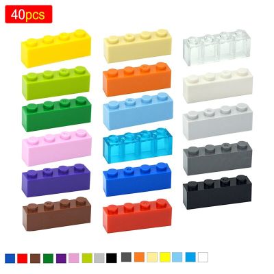 DIY Thick Figures Bricks 1x4 Dots Building Block Educational Classic Brick Compatible Leduo 3010 Plastic Toys 40pcs For Children