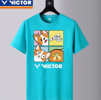 Victor 2023เสื้อเทนนิสโต๊ะแบดมินตันล่าสุดสำหรับสำหรับทั้งหญิงและชายแห้งเร็วระบายอากาศได้ดีเจอร์ซีแข่งขันเทรนด์สไตล์เกาหลี "Corgi"