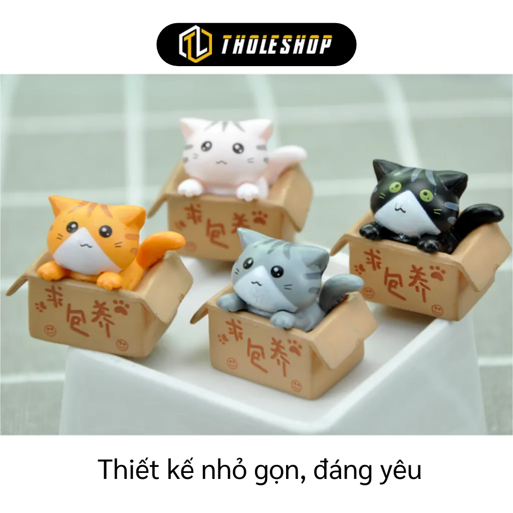 Móc khóa mèo con trong hộp 3x2.5cm - Móc khóa cho balo, túi xách ...