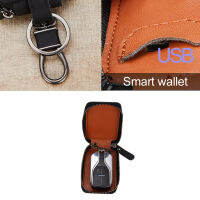 Smart Bluetooth-compatible Tracker Genuine Leather Wallet Keys Organizer Men Car Holders Smart Housekeeper Keychain Men