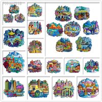 China City Impression Rubber Fridge Magnet Tourist Souvenirs Refrigerator Magnetic Stickers Travel collection Gift