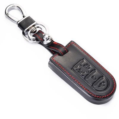 ♨♕ Genuine Leather Car Key Case For Daihatsu Tanto LA800S LA600S LA610S LA150S Move Moovecanvas 4 Button Remote Control Cover