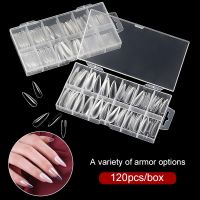 Boxed Transparent Coffin Fake Nails Artificia Acrylic Nail Capsule ABS Full Coverage Nail Tips Accessories Tool 100/120PCS