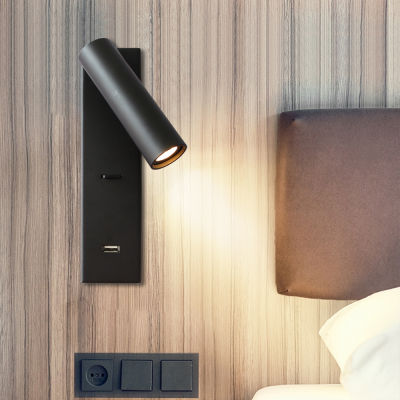 Zerouno Room Headboard Wall Lamp LED Reading Nightlight USB Charger 5V 2.1V USB Wall Sconces Lamp for Home Ho Bed Room Study