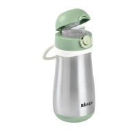 BEABA กระติกน้ำสแตนเลสแบบยกดื่ม Stainless Steel Spout Bottle 350 ml -  Frosty Green