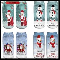 THEBLANC Fashion Cute Xmas Gift Cotton Low Cut Stocking Santa Claus Boat Socks 3D Print Harajuku