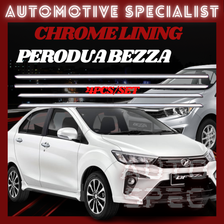 Perodua Bezza Window Chrome Lining Door Belt Moulding / Window Trim ...