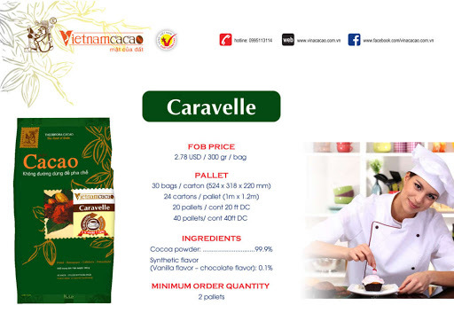 Bột cacao nguyên chất caravelle không đường dùng làm bánh - túi pe 300g - ảnh sản phẩm 3