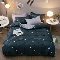 Nordic Bedding Set Leaf Printed Bed Linen Sheet Plaid Duvet Cover 240x220 Single Double Queen King Quilt Covers Sets Bedclothes