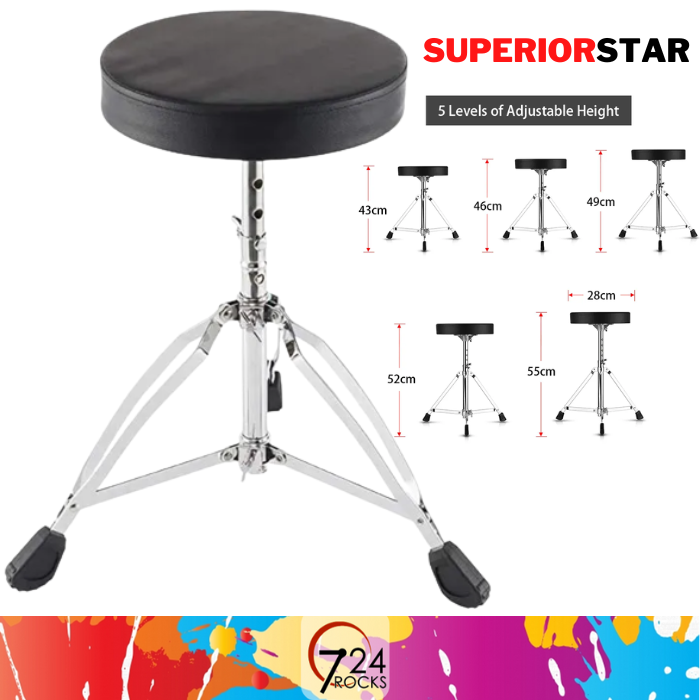 Superiorstar Drum Throne T1D Universal Drum Throne Stool Singlebraced