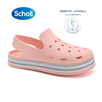 *Scholl รองเท้าแตะผู้หญิงแท้ Fashion รองเท้าชายหาดแถบสี Health Slippers รองเท้าแตะที่เหมาะกับสรีระทุกอย่างในหนึ่งเดียว