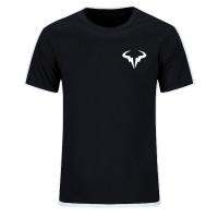 New popular Rafael Nadal tennis player mens black Short Sleeved cotton T-shirt high quality mens O-Neck T-shirt tops T-shirt