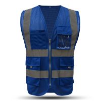 SFVEST MENS WOMEN HI VIS VIZ EXECUTIVE VEST WAISTCOAT TWO INCHES WIDTH REFLECTIVE SAFETY LARGE POCKETS FREE DELIVERY