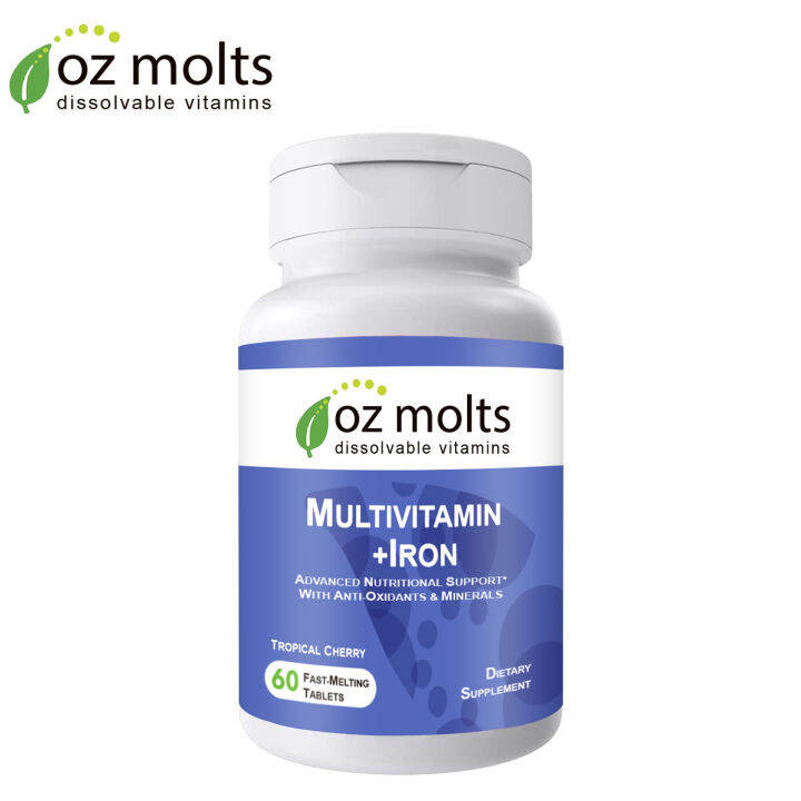 Ozmolts Multivitamin + Iron Nutritional Support Dissolving Chewables to