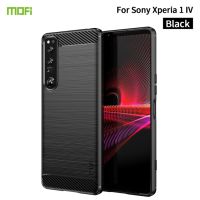 สำหรับ Sony Xperia 1 IV MOFI Gentleness Series เคส TPU นิ่มคาร์บอนไฟเบอร์เนื้อลายขนแปรง (คลังสินค้าพร้อม)