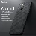 BenksสำหรับiPhone 12 Mini Pro Max Aramidคาร์บอนไฟเบอร์เคสป้องกันโทรศัพท์Anti-FallกันกระแทกDirt-Resistantน้ำหนักเบาบางพิเศษฝาครอบ. 