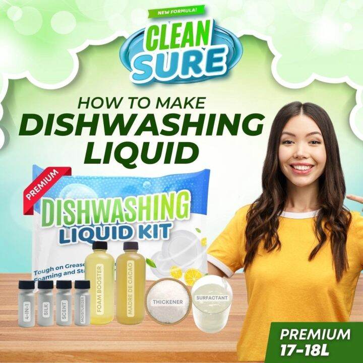 New 2023 CleanSure Premium DIY Dishwashing Liquid Kit 17 Liters Yield