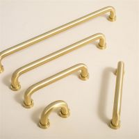 ๑ Solid Brass Dresser Wardrobe Hardware Drawer Cabinet Pull Modern Golden Kitchen Cupboard Handle Wardrobes Closet Doors Handles