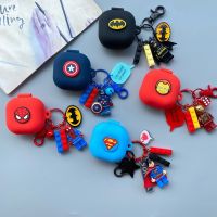 Spidermans Bat-Mans กัปตันอเมริกาสำหรับ Galaxy Buds2 Live/pro ซิลิโคนหูปลอกการ์ตูนไร้สายบลูทูธหูฟังฝาครอบป้องกันกันกระแทกนิ่ม