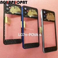 Novaphopat สำหรับ Tecno Pova 4 LG7เคสฝาครอบกลาง Lg7n ฝาครอบตรงกลางแผ่นปิดพร้อมปุ่มคีย์ระดับเสียงด้านข้าง