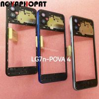 Novaphopat สำหรับ Tecno Pova 4 LG7เคสฝาครอบกลาง LG7n ฝาครอบตรงกลางแผ่นปิดพร้อมปุ่มคีย์ระดับเสียงปุ่มเปิดปิดด้านข้าง