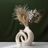 2 Pcs/Set White Vases for Dried Pampas Grass Flowers Nordic Living Room Home Decor Accessories Table Top