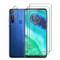 [ใหม่2023] (2 + 2) สำหรับ Motorola Moto G8 (2ชิ้น) ฟิล์มเลนส์กล้อง &amp; (2ชิ้น) กระจกนิรภัยป้องกันหน้าจอโทรศัพท์