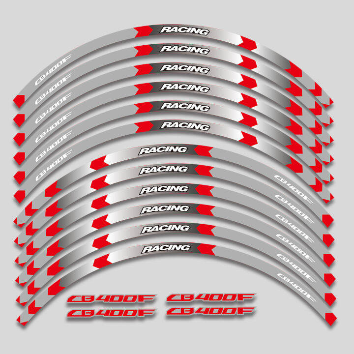 อุปกรณ์เสริมรถจักรยานยนต์ดุมล้อสติกเกอร์ตกแต่งลายแถบสะท้อนแสงยางขอบชุดเทปสำหรับฮอนด้า-cb400f-cb-400f-400-f
