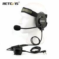 RETEVIS EH060K ชุดหูฟังยุทธวิธีทหาร Wakie Talkie ชุดหูฟัง เกมไมโครโฟนสำหรับ ForBaofeng UV-5RUV82 RT1RT81