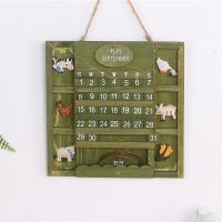 Creative Hanging Manual Square Wooden Calendar Calendar Home Wall Decoration Wood Ornaments Living Room Decoration