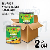 Set 2 ชิ้น El Sabor Nacho Sliced Jalapenos พริกจาราพิโน่ดองในน้ำเกลือ 2.9 กิโลกรัม