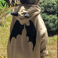 Viyaa เสื้อฮู้ด เสื้อแขนยาวอบอุ่น หลวมและสบาย สบาย คลาสสิค เท่ น่ารัก WWY2391A9B 38Z230918