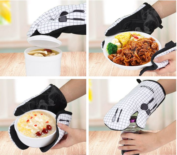 2pcs/Set Silicone Oven Mitts With Pot Holders Set, Heat Resistant