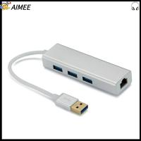 AIMEE อุปกรณ์ต่อพ่วงคอมพิวเตอร์ พกพาสะดวก อะแดปเตอร์ LAN 3พอร์ต USB 3.0 การ์ดเครือข่าย กิกะบิตอีเธอร์เน็ต ฮับ USB อะแดปเตอร์เครือข่าย ตัวแปลงสายเคเบิลเครือข่าย