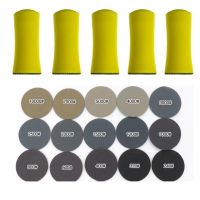 ✳♗ 5pcs 1 inch hand sanding block 50pcs 1 inch 25MM Sanding Disc Sandpaper Hook Loop Mixed polishing tools Grits