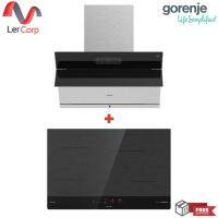 (Gorenje) เครื่องดูดควันติดผนัง 90 ซม. รุ่น PWHI93XGB + เตาอินดักชั่น 4 หัว BridgeZone รุ่น IT843SYB