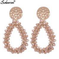 【HOT】 Sehuoran Aretes Drop Earrings beads Dangle Statement Big Oorbellen Fashion Jewerly Brand Ear