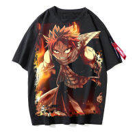 FAIRY TAIL Etherious • Natsu • Dragneel ผู้ชายฤดูร้อนเสื้อยืดแขนสั้นสำหรับสตรี Tees สีดำเสื้อยืดวัยรุ่น Streetwear Harajuku Ripped กราฟิกพิมพ์เสื้อ