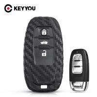 yonggax KEYYOU For Audi B6 B7 B8 A4 A5 A6 A7 A8 Q5 Q7 R8 TT S5 S6 S8 Carbon Silicone Fiber Remote Smart Car Key Case Cover Bag For Audi