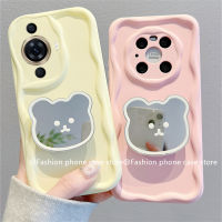 Phone Case เคส Huawei Nova 11i Nova11 Pro Nova10 P60 Pro Nova9 SE กระจกหมีวงเล็บ Macaron เคสซิลิโคนโทรศัพท์สี All-Inclusive ป้องกันเลนส์กรอบหลังซิลิโคนนิ่ม2023