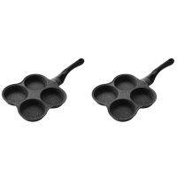 2X 4 Hole Frying Pot Thickened Omelet Pan Non-Stick Egg Pancake Steak Pan Cooking Egg Ham Pans Breakfast Maker